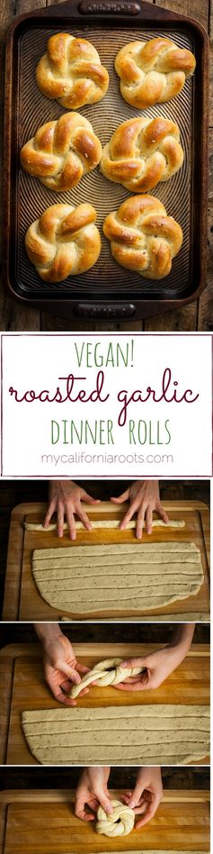 Vegan Roasted Garlic & Herb Dinner Rolls