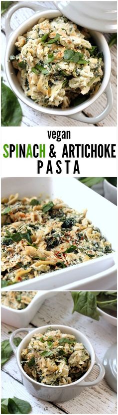 Vegan Spinach and Artichoke Pasta