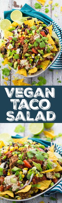 Vegan Taco Salad with Lentil Walnut Meat