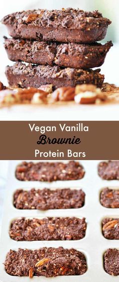 Vegan Vanilla Brownie Protein Bars