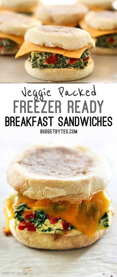 Veggie Packed Freezer Ready Breakfast Sandwiches