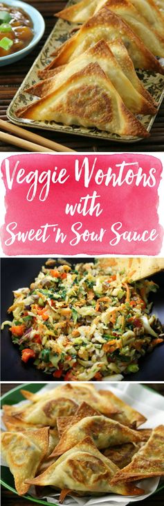 Veggie Wontons with Sweet and Sour Sauce