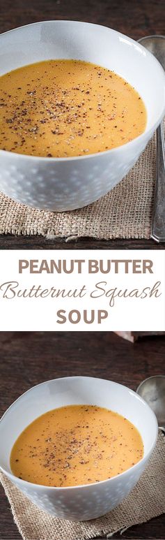 Velvety Peanut Buttery Butternut Squash Soup (Vegan