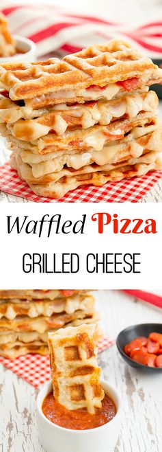 Waffled Pepperoni Pizza Grilled Cheese