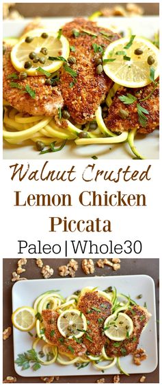 Walnut Crusted Lemon Chicken Piccata