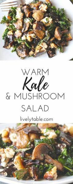 Warm Eggplant, Mushroom and Kale Salad