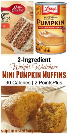 Weight Watchers 2-Ingredient Pumpkin Spice Mini Muffins