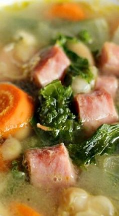 White Bean and Ham Soup with Kale