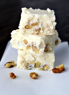 White Chocolate Butterscotch and Walnut Fudge