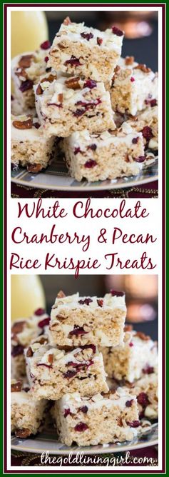 White Chocolate Cranberry Pecan Rice Krispie Treats