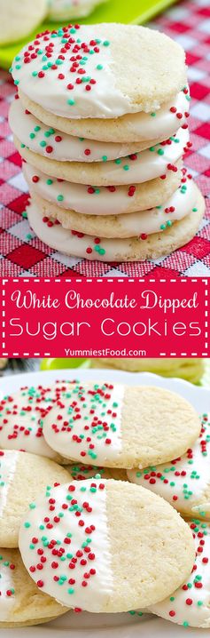 White Chocolate Dipped Sugar Cookies