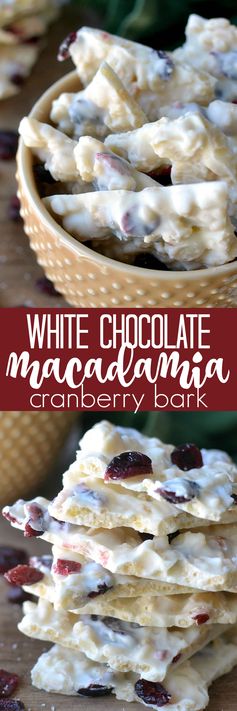 White Chocolate Macadamia Cranberry Bark