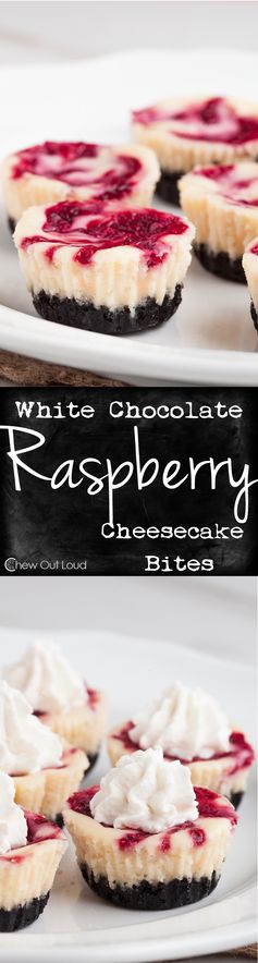 White Chocolate Raspberry Cheesecakes Bites