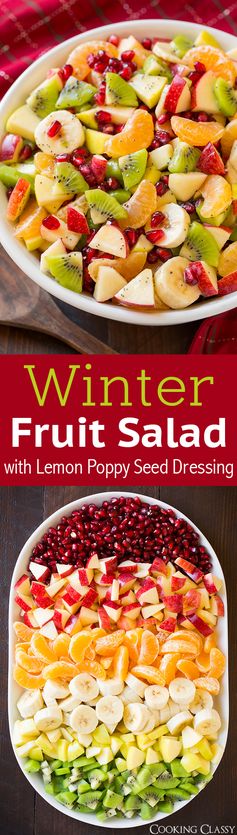 Winter Fruit Salad with Lemon Poppy Seed Dressing
