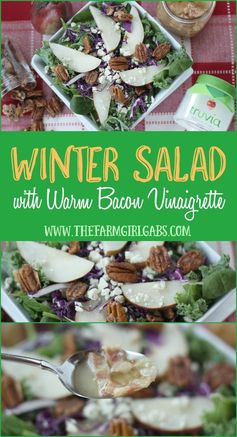 Winter Salad With Candied Pecans, Pears And Warm Bacon Vinaigrette