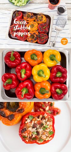 Yemista – Greek stuffed peppers (vegan