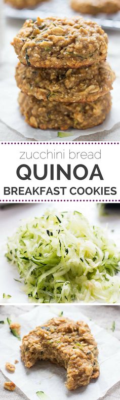 Zucchini Bread Quinoa Breakfast Cookies