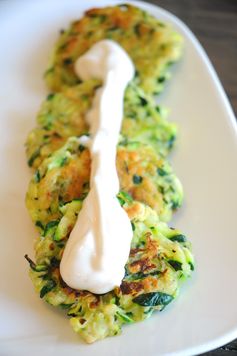 Zucchini Fritters with Vegan Sour Cream