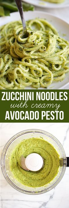 Zucchini Noodles with Creamy Avocado Pesto