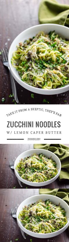 Zucchini Noodles (Zoodles with Lemon Caper Butter