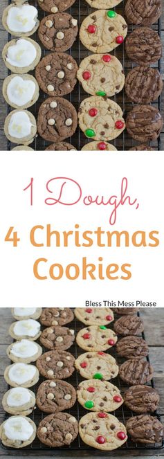 1 Dough, 4 Christmas Cookies