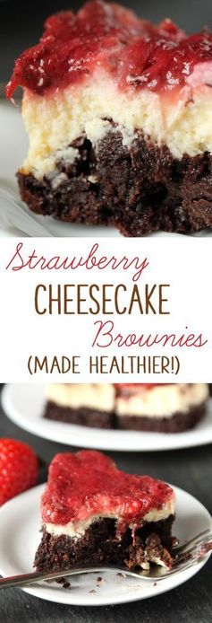 100% Whole Grain Strawberry Cheesecake Brownies