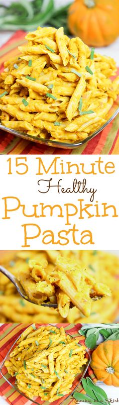 15 Minute Healthy Creamy Pumpkin Pasta