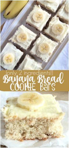 (2 Ingredient! Banana Bread Cookie Bars