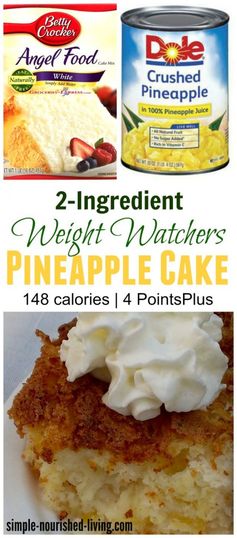 2-Ingredient Weight Watchers Pineapple Angel Food Cake