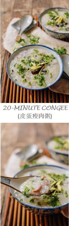 20-Minute Congee with Pork and Thousand Year-Old Egg (皮蛋瘦肉粥