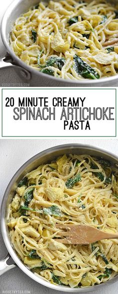 20 Minute Creamy Spinach Artichoke Pasta