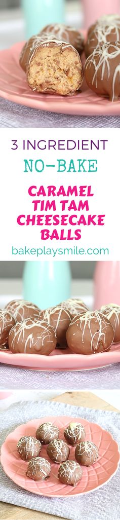 3 Ingredient Caramel Tim Tam Cheesecake Balls (No-Bake!