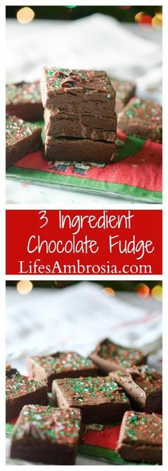 3 Ingredient Chocolate Fudge