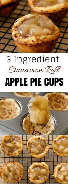 3 Ingredient Cinnamon Roll Apple Pie Cups