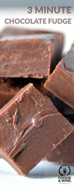 3 Ingredient Easy Chocolate Fudge