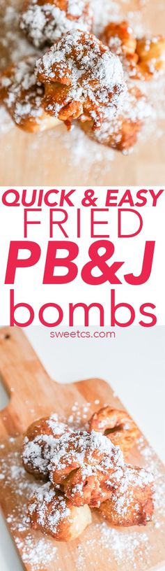 3 Ingredient Fried Peanut Butter Jelly Bombs