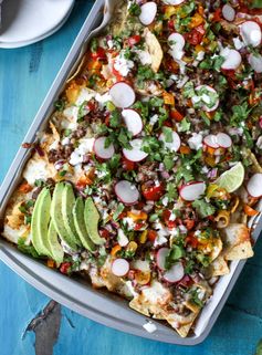 30 Minute Sheet Pan Green Chile Beef Nachos