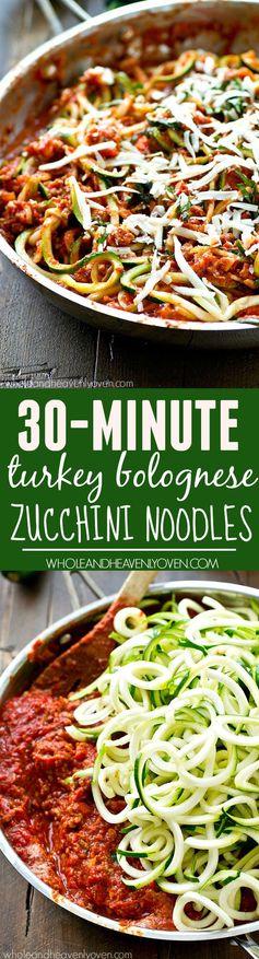 30-Minute Turkey Bolgonese Zucchini Noodles