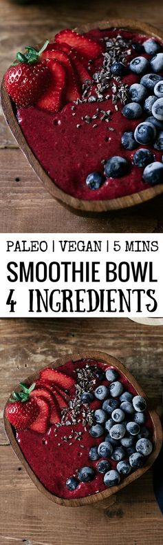 4 Ingredient Berry Vegan Smoothie Bowl
