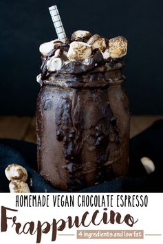 4 Ingredient Homemade Chocolate Espresso Frappuccino (vegan