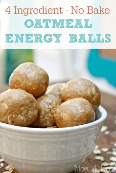 4 Ingredient No Bake Oatmeal Energy Balls