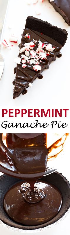 4 Ingredient Peppermint Ganache Pie