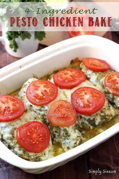 4 Ingredient Pesto Chicken Bake