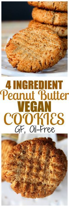 4 Ingredient Vegan Peanut Butter Cookies