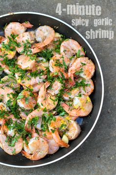 4-minute spicy garlic shrimp