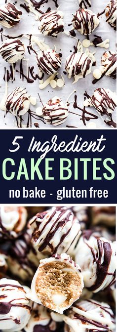 5 Ingredient No Bake Gluten Free Cake Bites (Easy