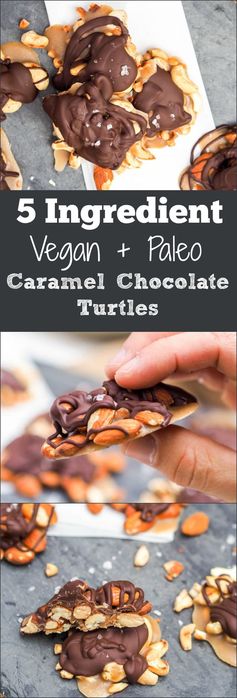 5 Ingredient Vegan Caramel Chocolate Turtles (GF