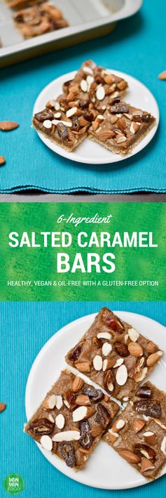 6-Ingredient Salted Caramel Bars with Almond-Maple Crust