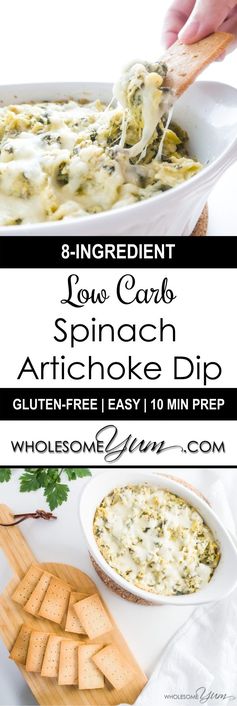 8-Ingredient Spinach Artichoke Dip (Low Carb, Gluten-free