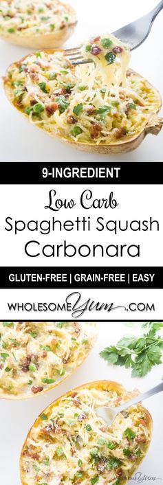 9-Ingredient Spaghetti Squash Carbonara (Low Carb, Gluten-Free